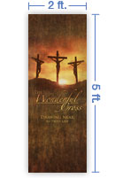 2x5 Vertical Church Banner of Calvary