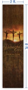2x8 Vertical Church Banner of Calvary