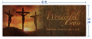8x3 Horizontal Church Banner of Calvary
