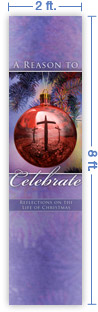 2x8 Vertical Church Banner of Christmas Ball