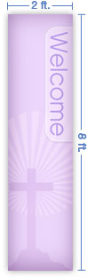2x8 Vertical Church Banner of Cross Burst 2
