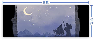 8x3 Horizontal Church Banner of Escape To Egypt