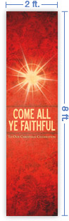 2x8 Vertical Church Banner of Faithful