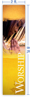 2x8 Vertical Church Banner of Fall Worship