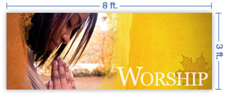 8x3 Horizontal Church Banner of Fall Worship