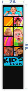 2x8 Vertical Church Banner of Kids Club