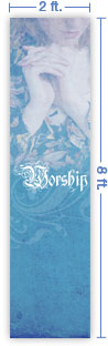 2x8 Vertical Church Banner of Worship - Quiet Place