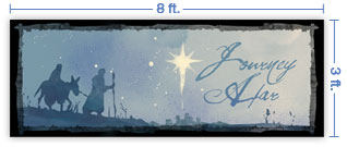 8x3 Horizontal Church Banner of Road To Bethlehem