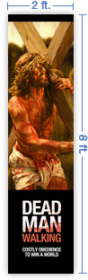 2x8 Vertical Church Banner of Via Dolorosa